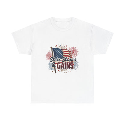 Stars, Stripes & Gains Unisex Heavy Cotton Tee