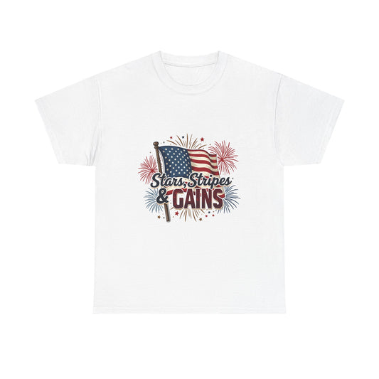 Stars, Stripes & Gains Unisex Heavy Cotton Tee