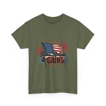 Stars, Stripes & Gains Unisex Heavy Cotton Tee